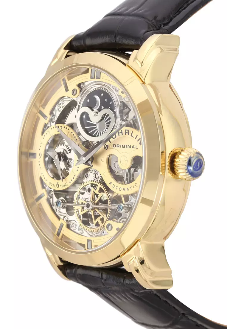 Stuhrling original black alligator leather watch hot sale