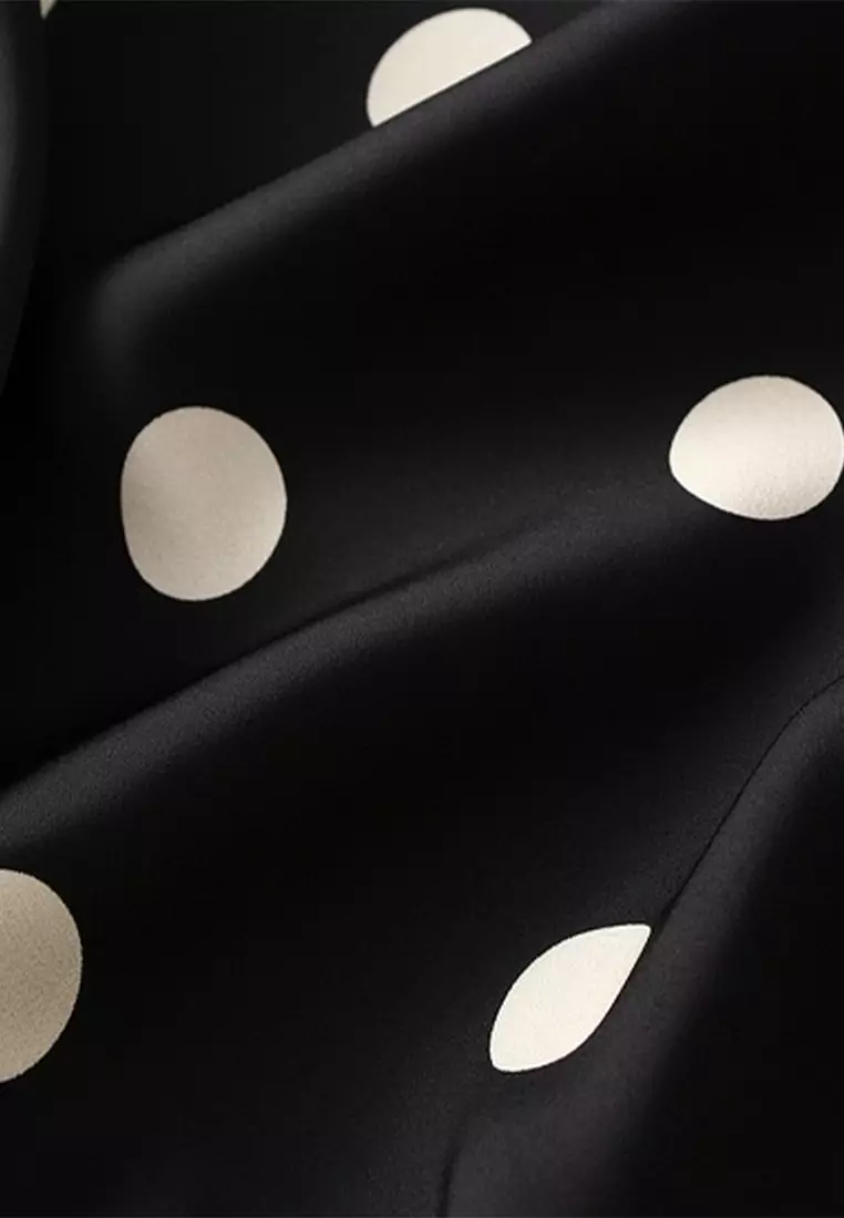 Polka Dot Silk Satin Skirt AF9830