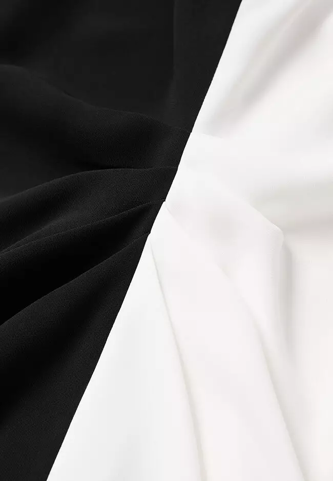 Bicolour Draped Dress