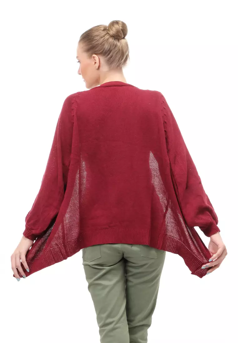 Cardigan Fashion Wanita Loose Fit Design Kasual Premium Quality - Maroon