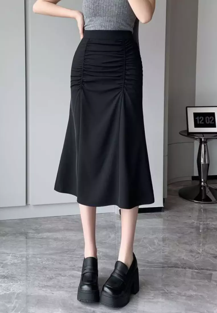 Wrinkle High Waist Skirt