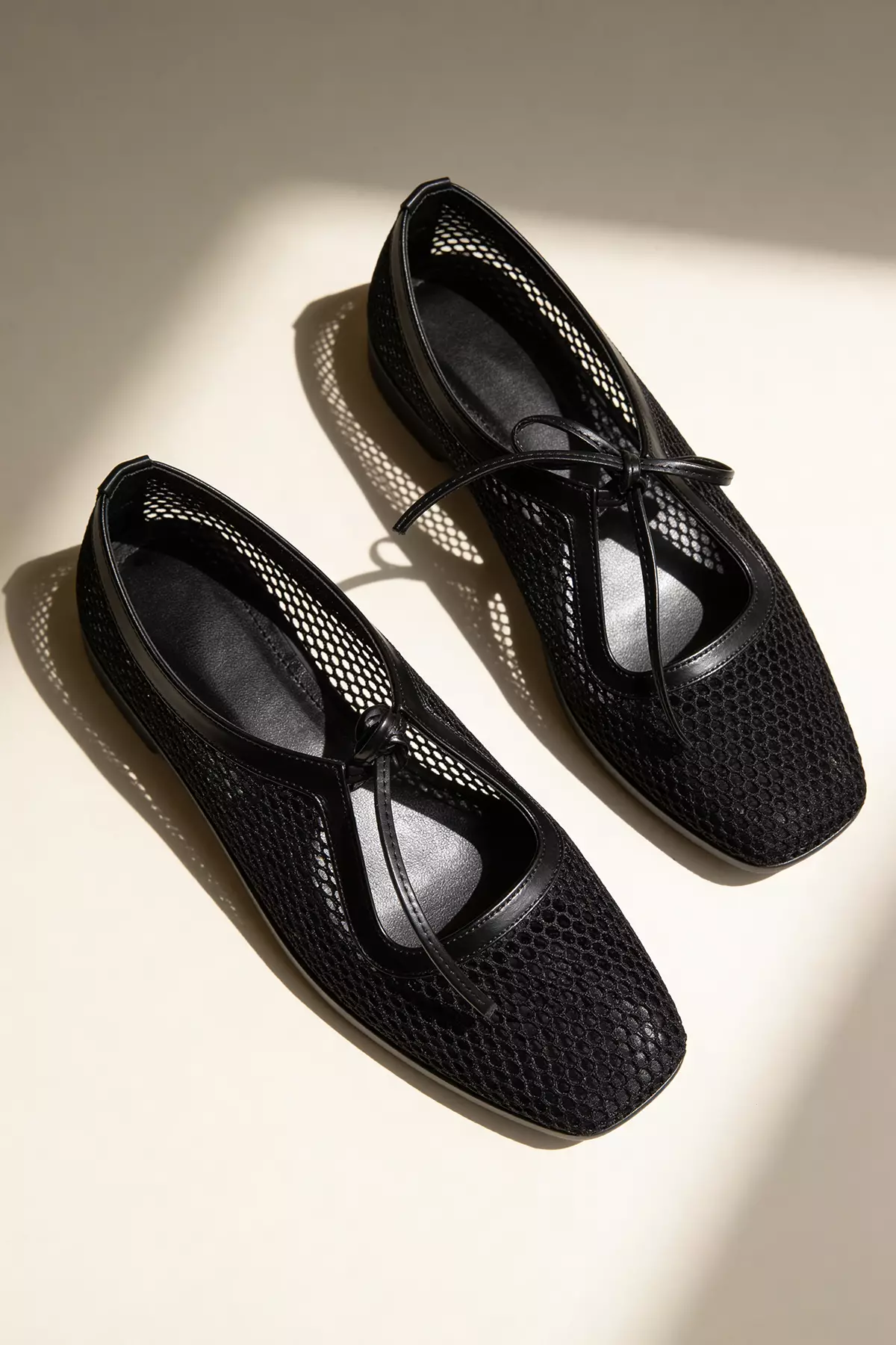 Trendyol Black Mesh Detailed Women'S Mary Janes Ballet Flats Takss26Be00024
