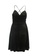 London Rag black Spaghetti V Neck Velvet Dress in Black 16ADDAA47F9CAFGS_8