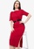 ZALORA WORK red Boat Neck Dress With Slit DEB96AA7296C06GS_1
