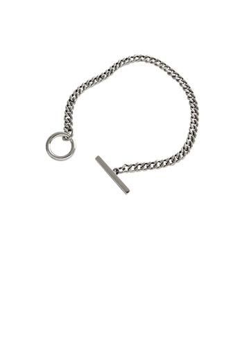 Glamorousky silver 925 Sterling Silver Simple and Fashion Geometric Ring Chain Long Bracelet 75CC6AC7DE01DDGS_1