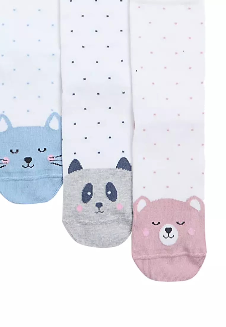 5pk Cotton Rich Toe Face Socks
