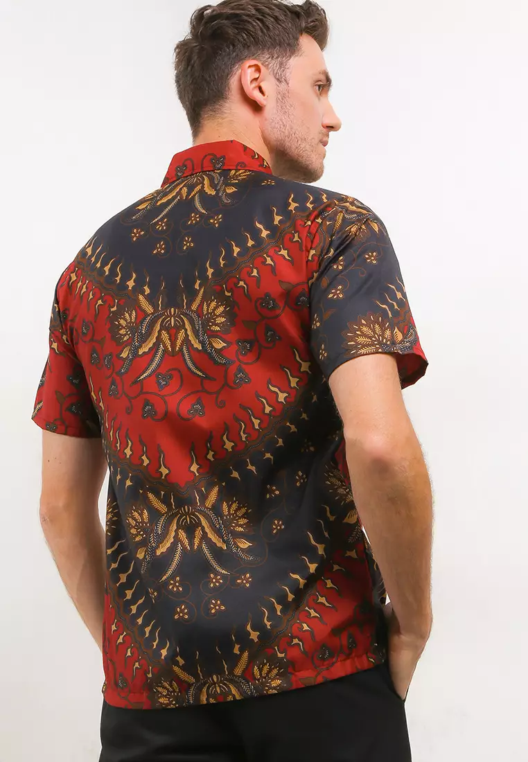 Abhicandra Kemeja Batik Exclusive Premium Pria Casual Modern Lengan Pendek