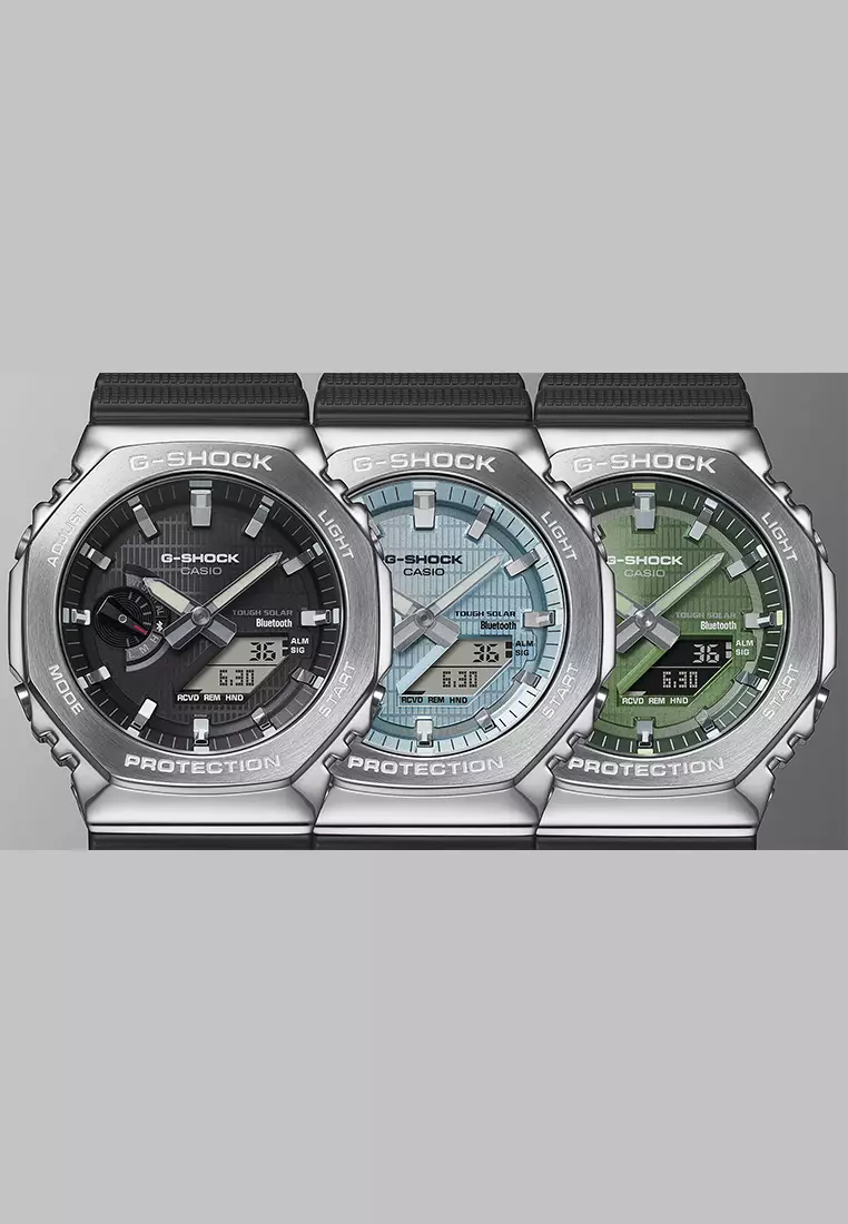 Casio G-SHOCK G-Steel GBM-2100-1A Jam Tangan Analog Digital Pria - Black Dial Black Resin Band