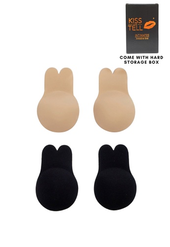 Kiss & Tell black and beige 2 Pack Dahlia Breast Lift Up Nubra in Nude and Black Seamless Invisible Reusable Adhesive Stick On Bra 隐形聚拢胸 12889US6A39596GS_1