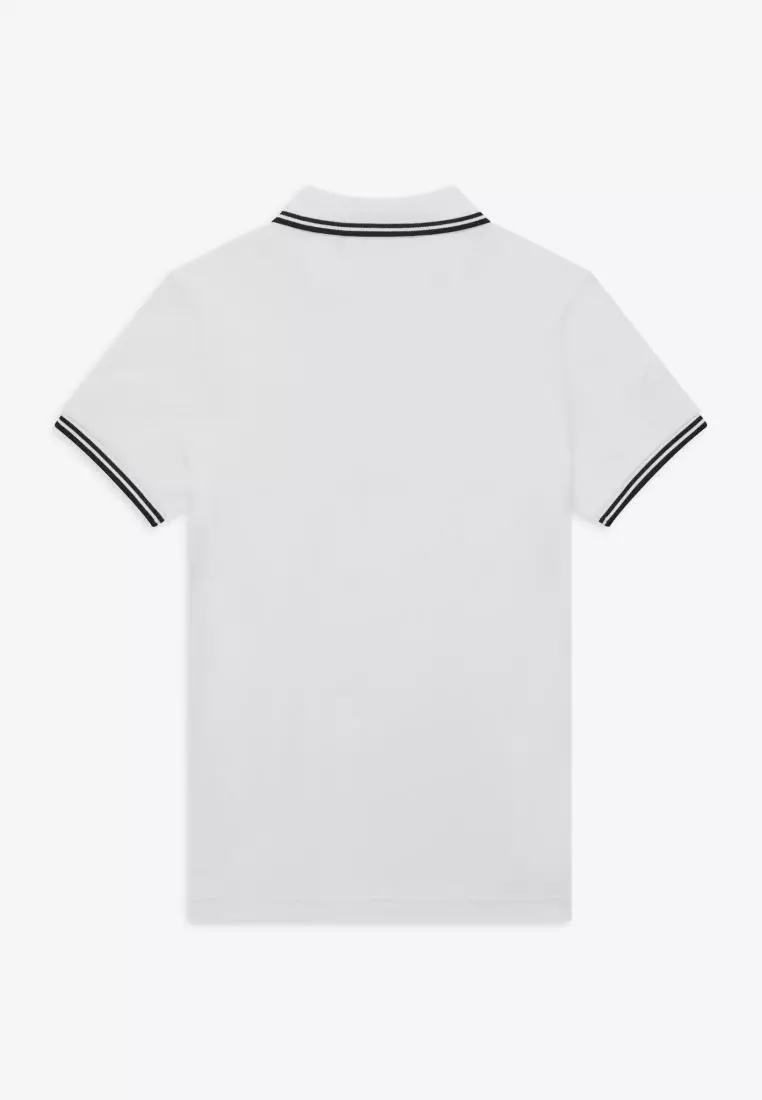 Fred Perry G3600 Twin Tipped Fred Perry Shirt (White / Black / Black)