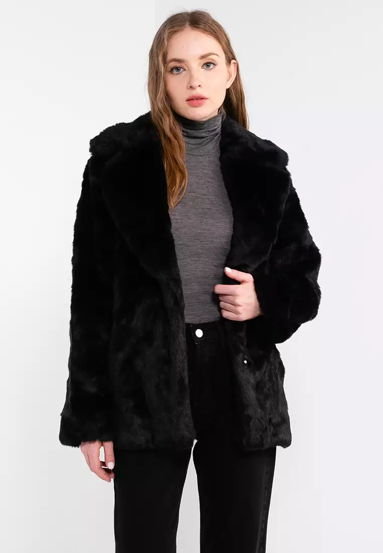 All black hotsell fur jacket