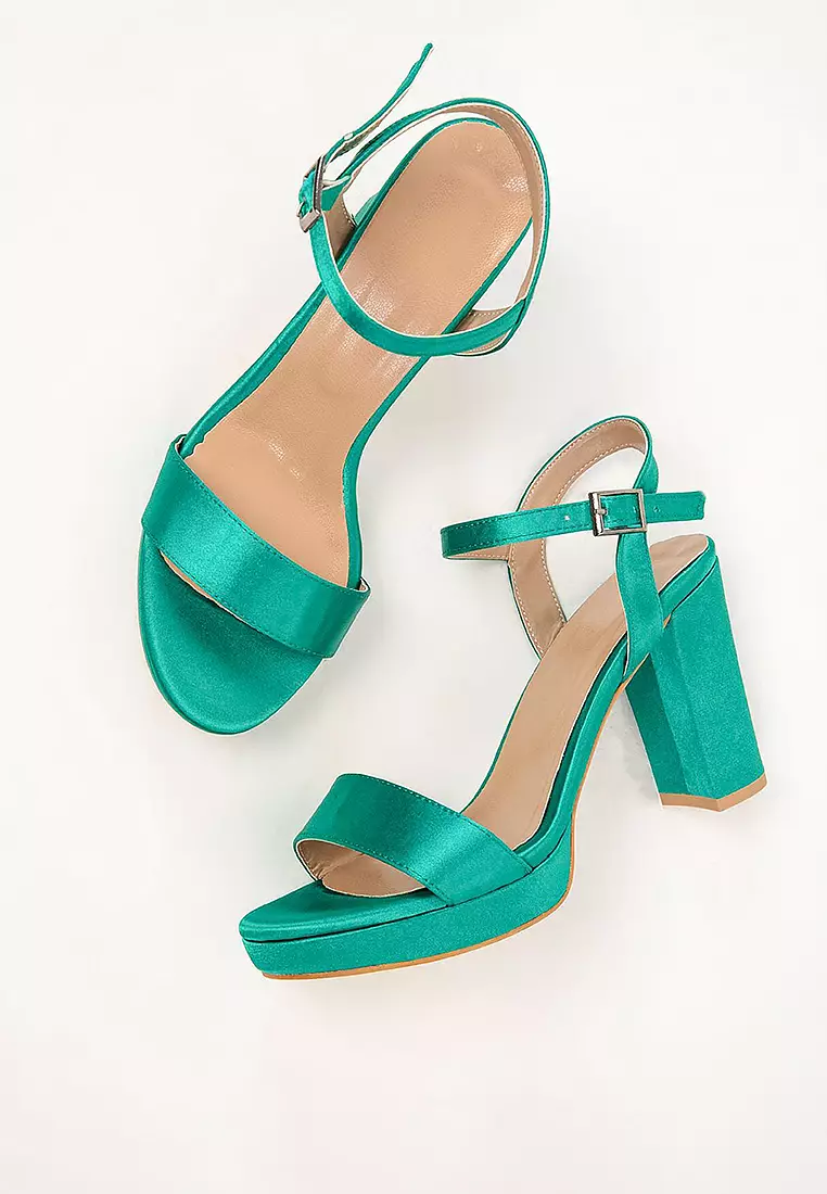 Strappy Block High Heels