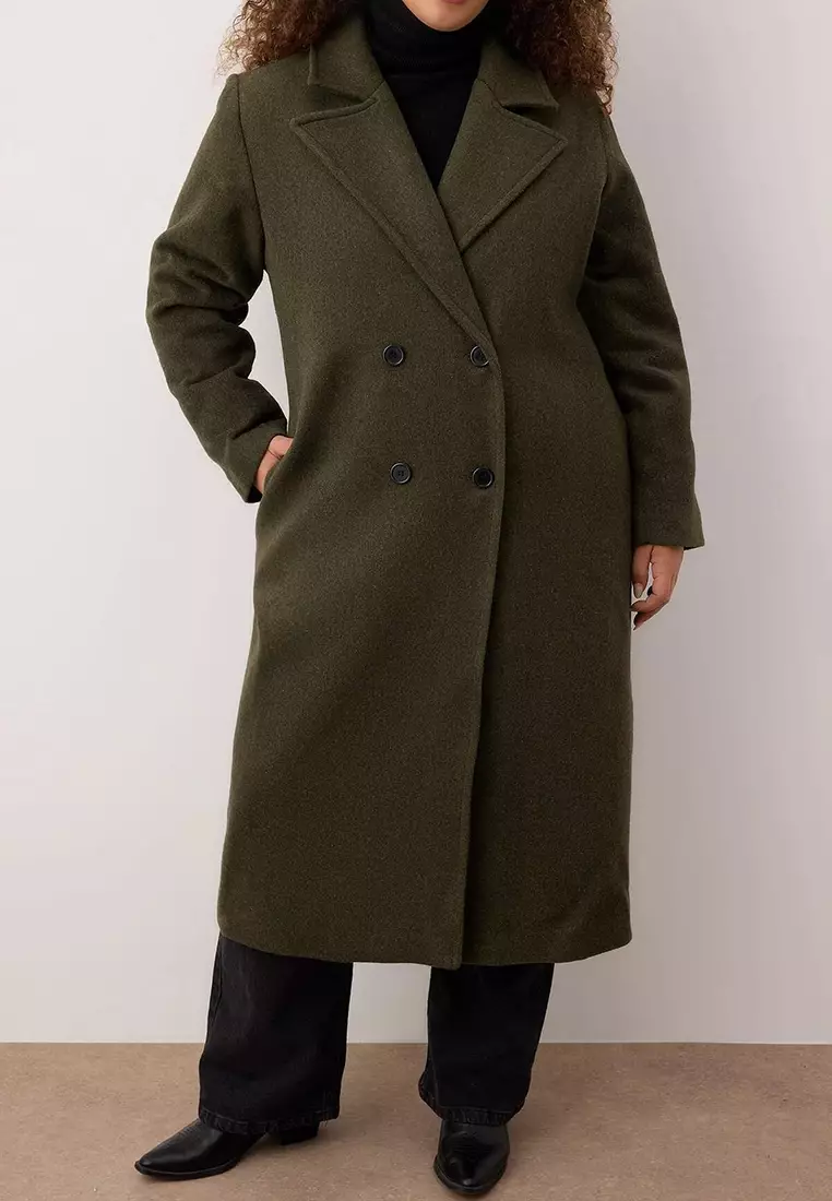 Khaki Oversize Large Size Coat Tbbaw23Kb00002