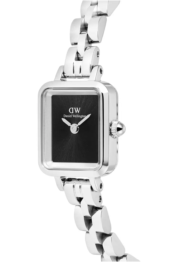 Quadro Mini Arch 3-Link Onyx Sunray Silver Women Watch stainless steel watch DW Official Authentic Original