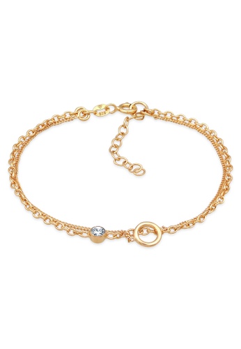ELLI GERMANY gold Bracelet Solitaire Circle Layer Glass Crystal Gold Plated 76D38AC282B55BGS_1