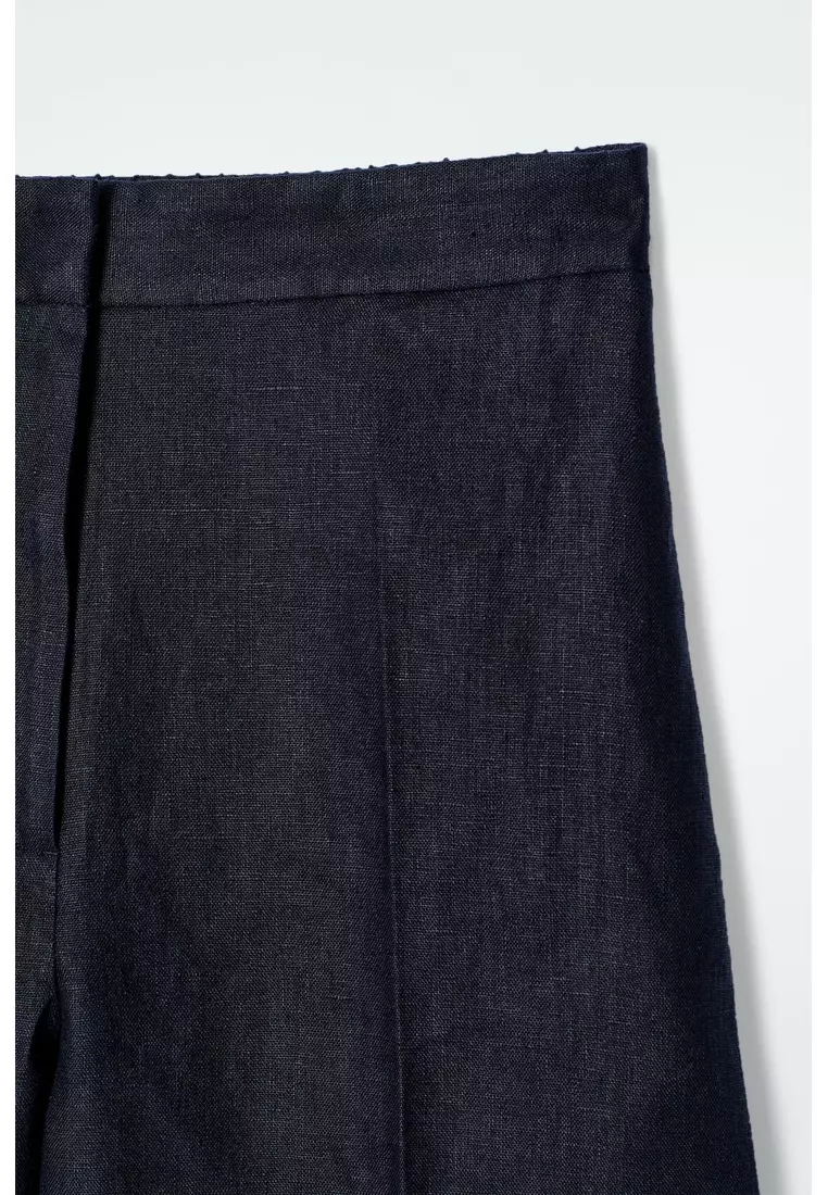 TAILORED ELASTICATED LINEN SHORTS