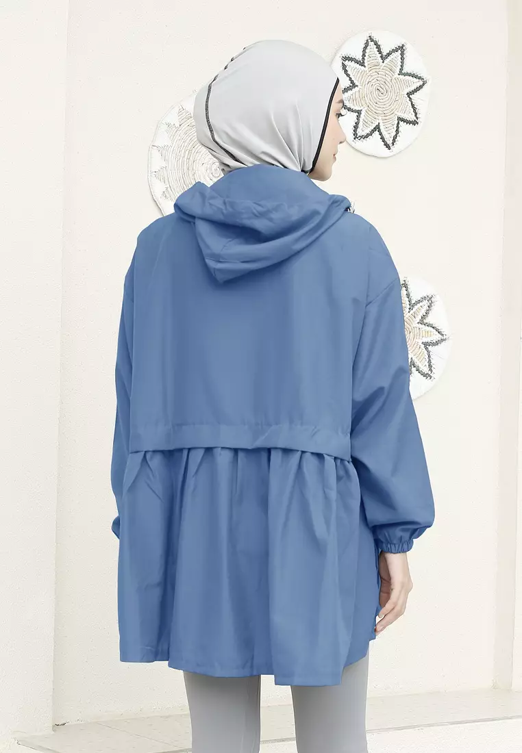 Zelena - Archie Sports Jacket | Jaket Olahraga Wanita Ruffle - Denim Blue