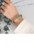 Glamorousky silver Fashion Elegant Plated Gold Imitation Green Aventurine Beaded Stitching 316L Stainless Steel Chain Bracelet E3F2AAC2A5C97BGS_4