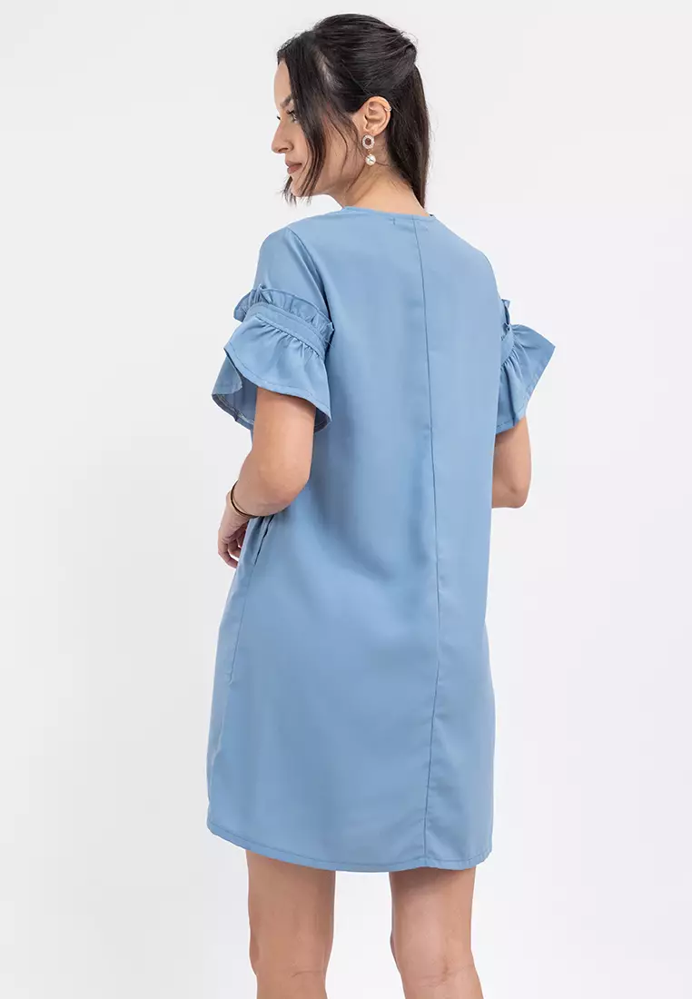 ASTHER Tiered Sleeve Shift Dress