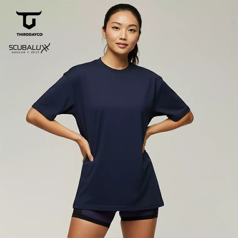 LTH18 Kaos Oversize Gym Wanita Scubalux "everyday to gym club" navy