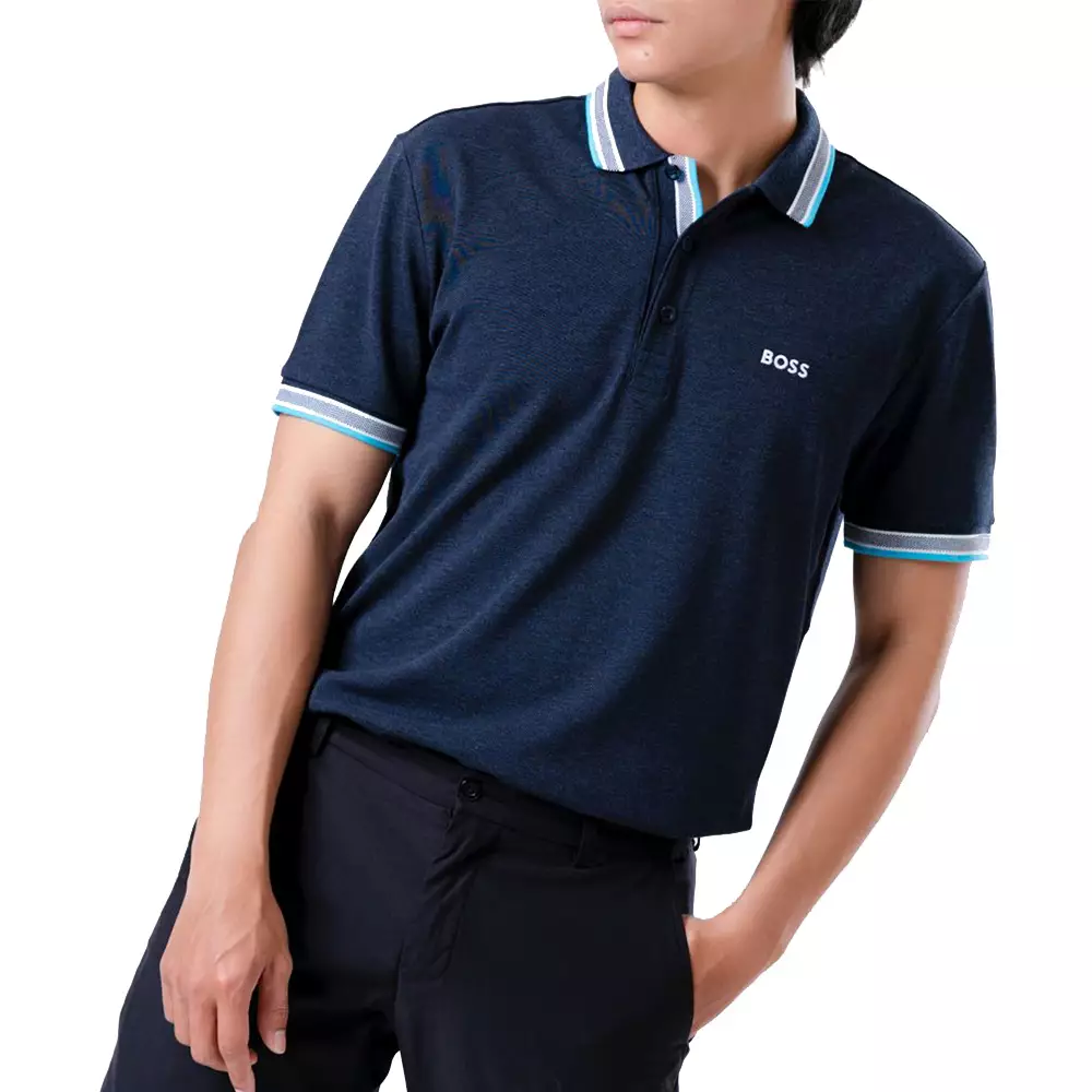 Jual Hugo Boss Hugo Boss Paddy Logo Embroidered Polo Shirt Dark Blue
