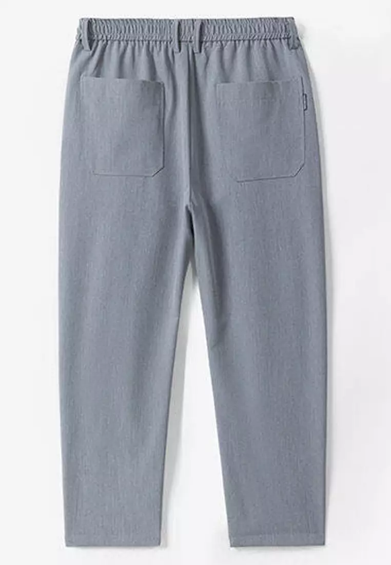 彈性腰圍修身西褲