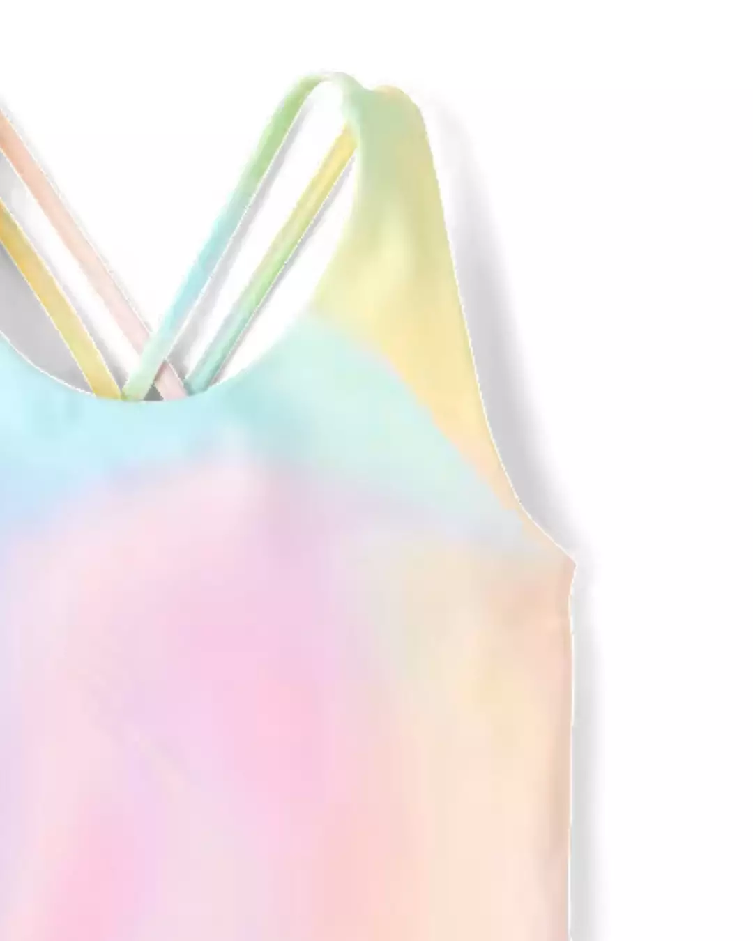 Girls Quick Dry Rainbow Marble Cross Back Tank Top - Atasan Anak Perempuan (Multi)