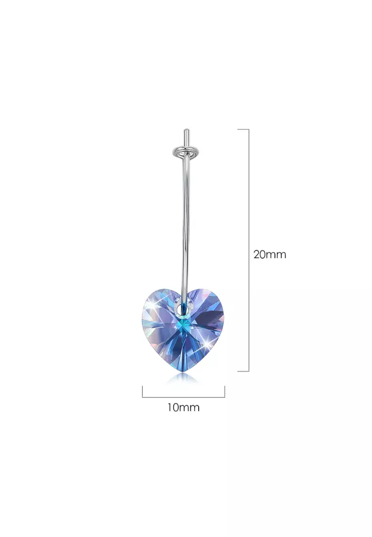 Solid 925 Sterling Silver Glamorous Heart Embellished with SWAROVSKI® Crystals