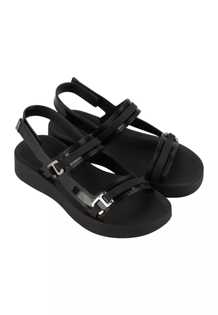 Discount on Zaxy  shoes - SKU: Zaxy Unica Papete Black Comfortable Sandals For Ladies