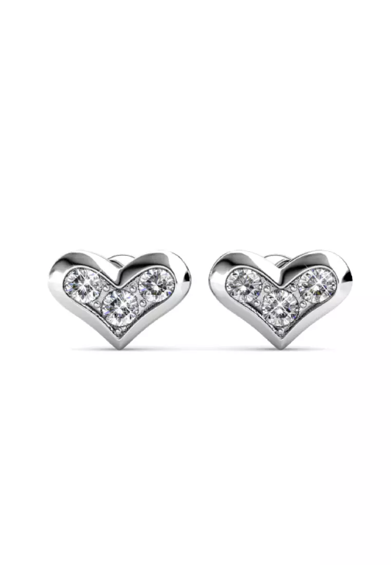 Kolina Earring White Gold - Anting Crystal by Her Jewellery