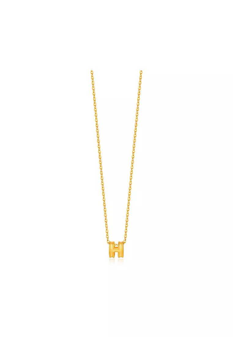 999.9/24K Pure Gold 3D Mini H Charm B804