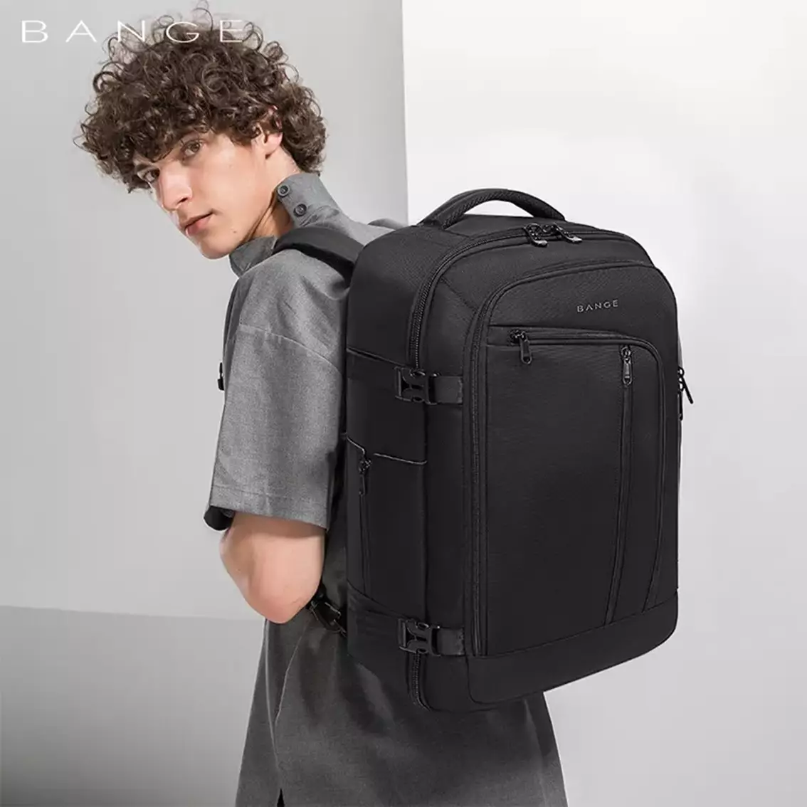 Bange BG1916 Tas Ransel Laptop Kerja Backpack Travel Waterproof 17 Inch- BLACK