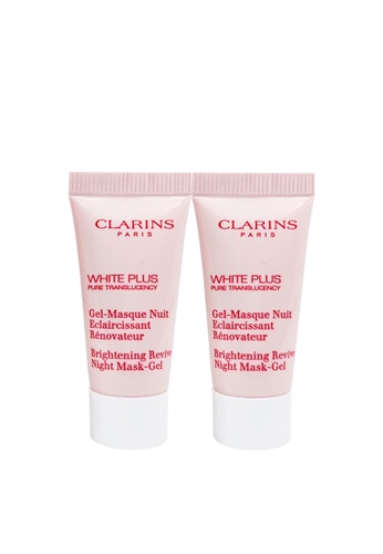 CLARINS red and pink [CR] Clarins White Plus Brightening Revive Night-Mask Gel 5ml x 2 (10ml) 1007DBE7FBF657GS_1