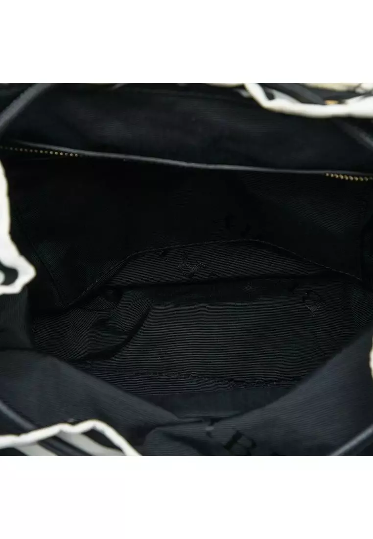 Pre-Loved Burberry Medium Striped Nylon Runway Backpack