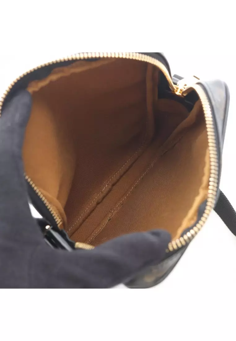 Pre-Loved Celine Triomphe Shoulder bag PVC leather black Brown