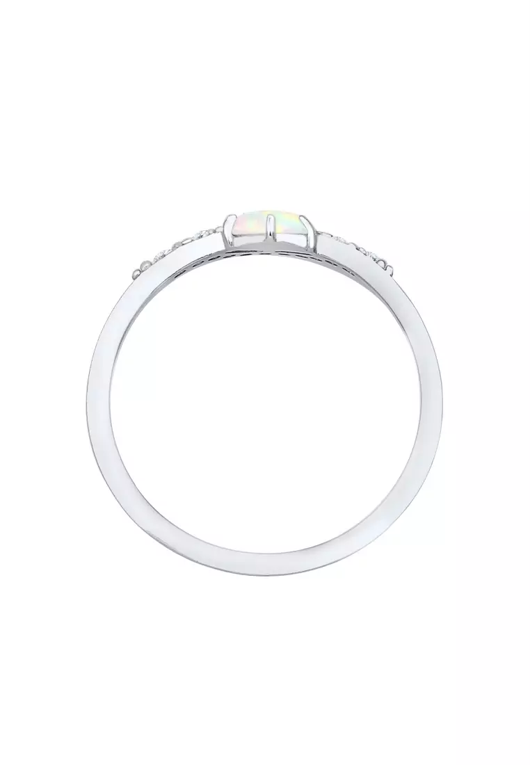 Ring Vintage Design Cubic Zirconia Marquise Opal