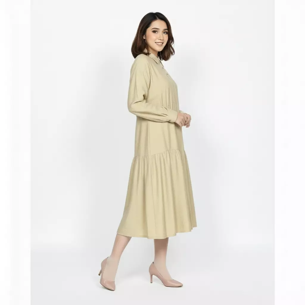 Midi Dress Saqila - Office Wear LIME