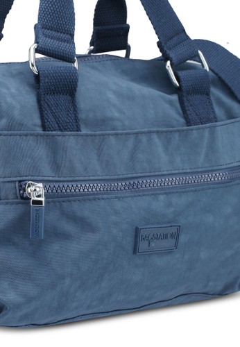 Jual Bagstationz Crinkled Nylon Convertible Top Handle Bag 