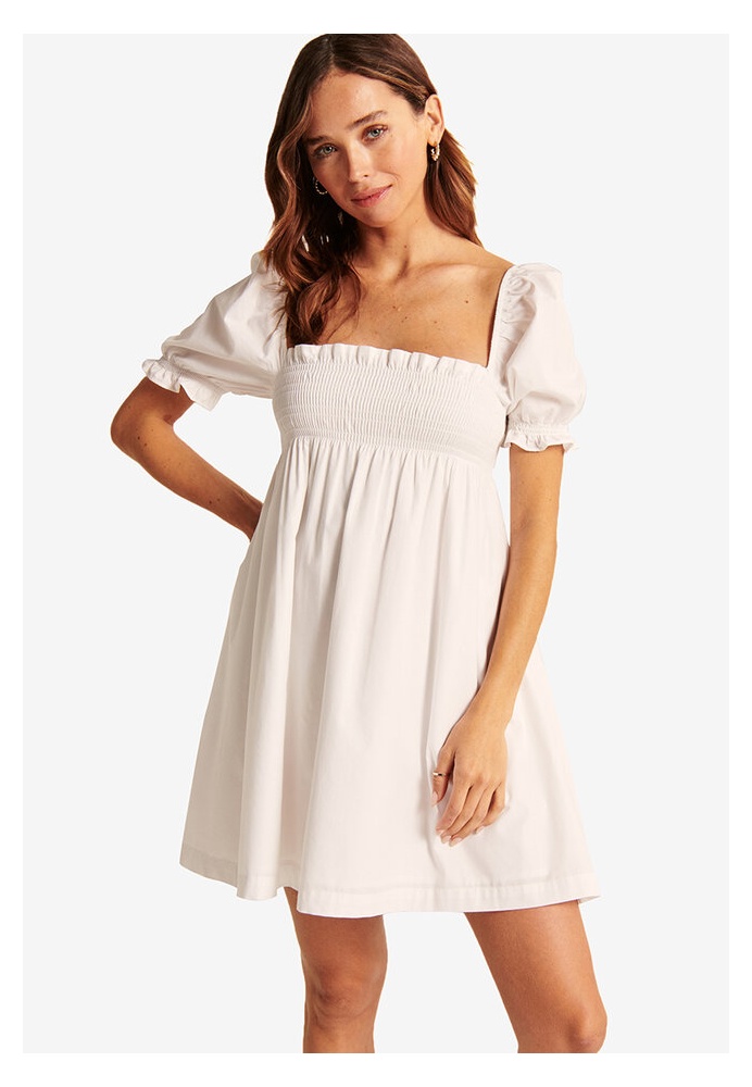 Buy Abercrombie & Fitch Puff Sleeve Smocked Bodice Dress Online