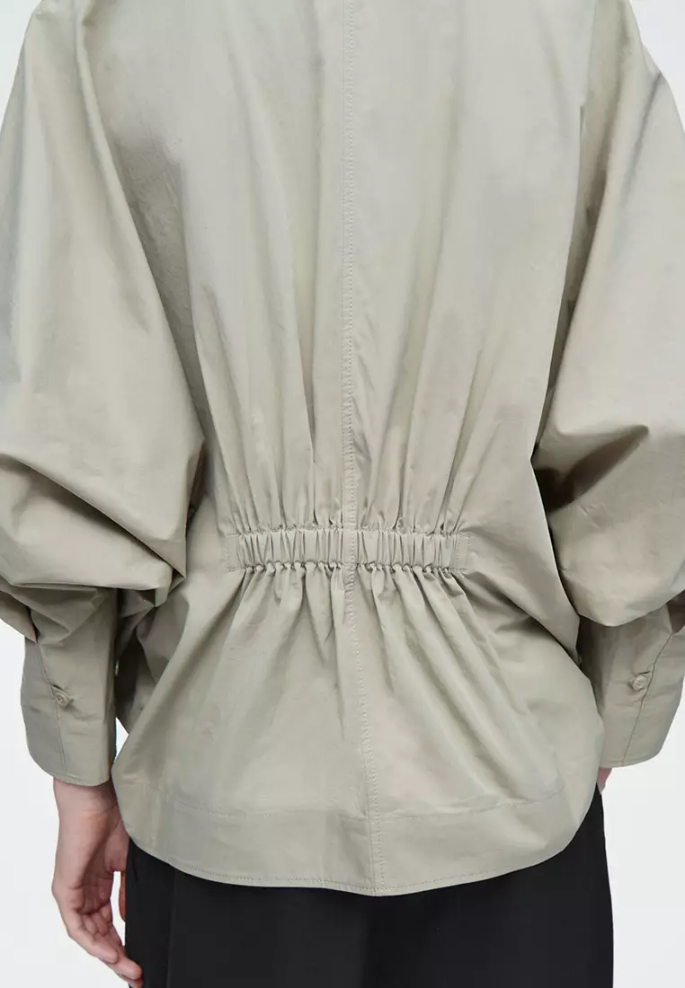 Elasticated Batwing-Sleeve Blouse