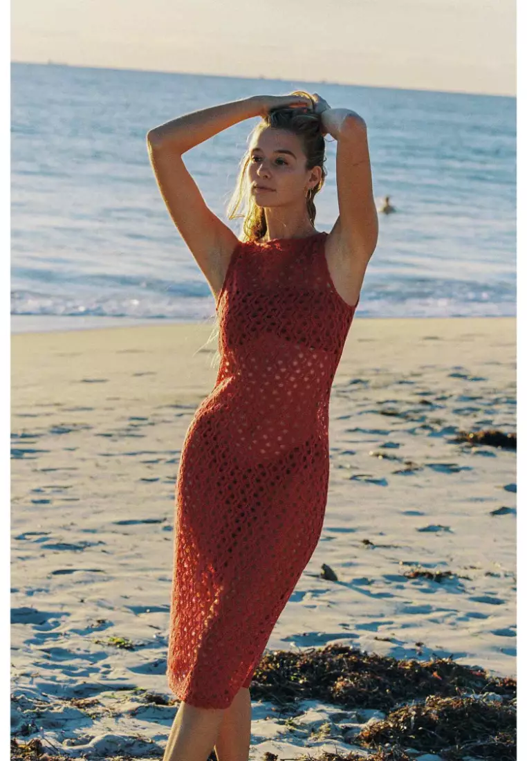 Ena Midi Dress / Cherry Wine