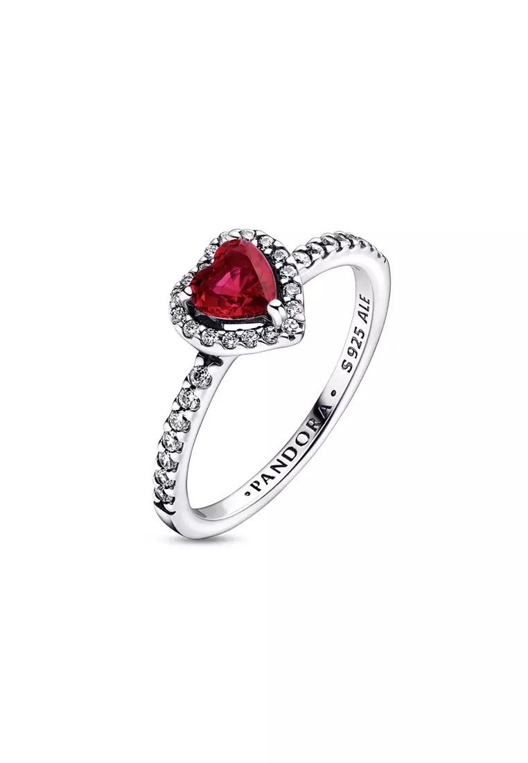 Pandora Elevated Red Heart Ring