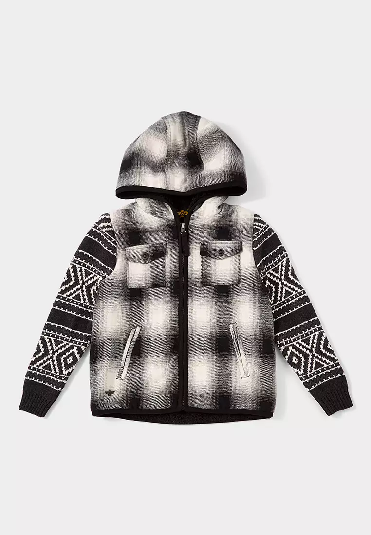 Bordalo  Yarn Dyed Check  Jacket with Borg Lining