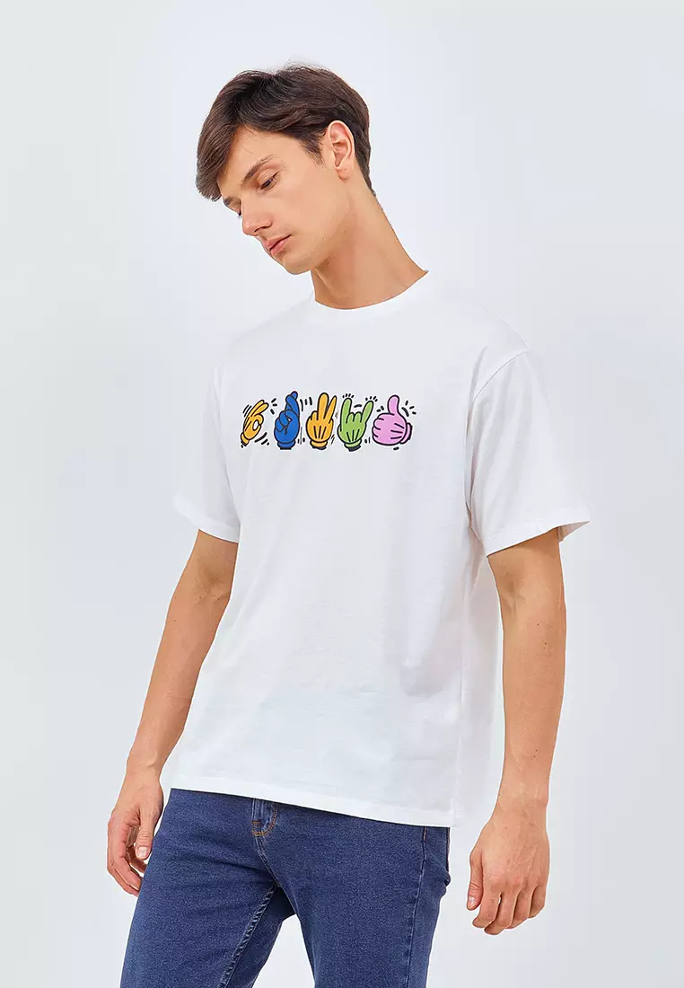 MANZONE Kaos Pria Lengan Pendek MZT-SHINBORU - WHITE