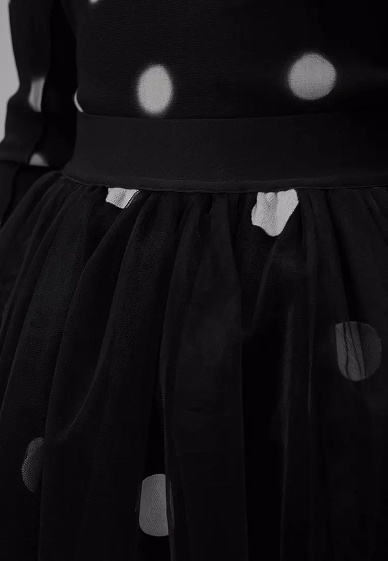 JNBY Women's Polka Dot A-Line Netted Skirt