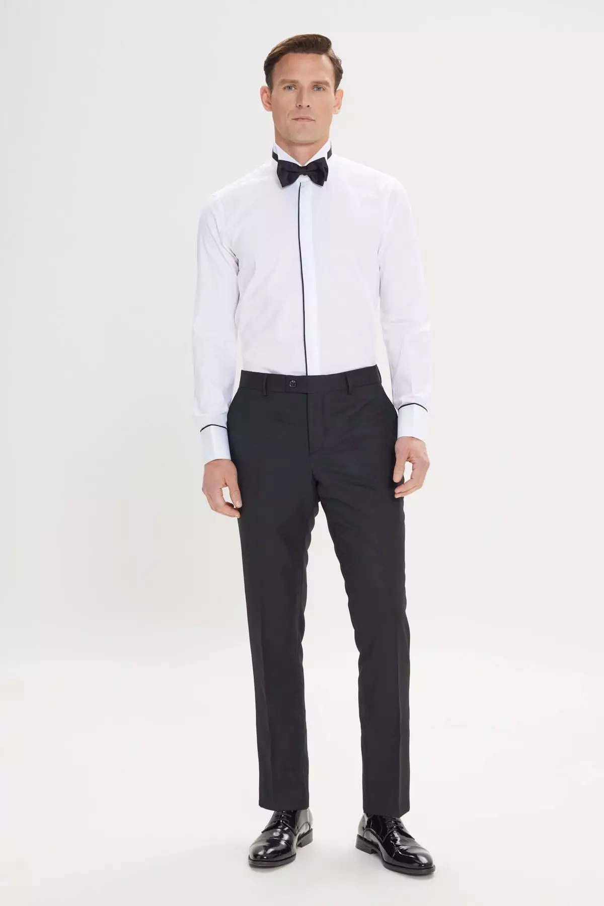 Anti-Wrinkle Slim Fit Cotton Ankle Collar Shirt