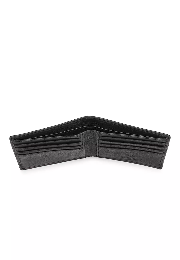 Genuine Leather RFID Short Wallet - Black