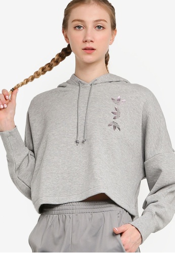 Shop Adidas Adidas Originals Large Logo Cropped Hoodie Online On Zalora Philippines