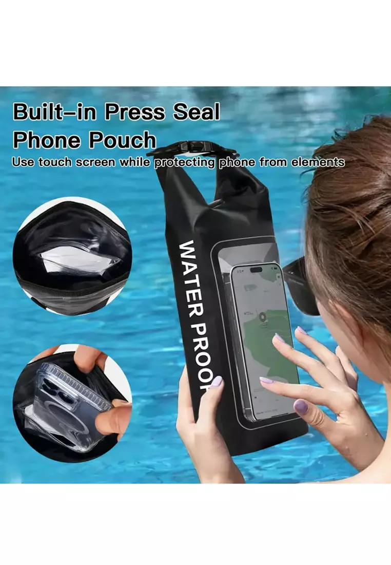2L Dry Bag With Phone Compartment - Green