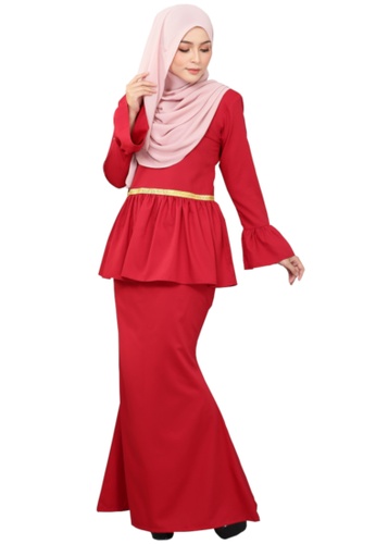 Buy Kurung Peplum Marisa (AEPM01 Red Chilli) from ANNIS EXCLUSIVE in Red only 219